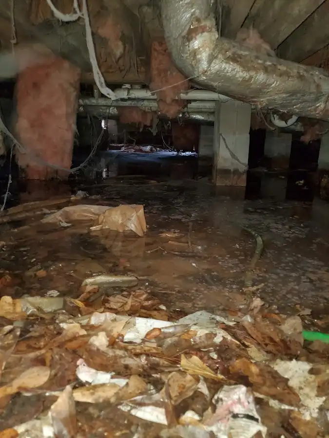 Crawl space flood assessment for Commercial Water Damage Restoration in Atlanta